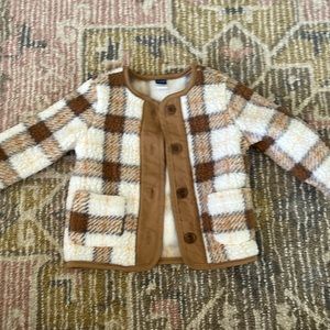 12-18 mo old navy fleece jacket plaid